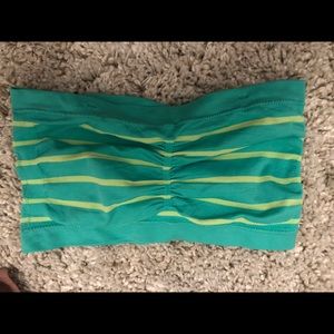 Green stripe bandeau (unpadded)